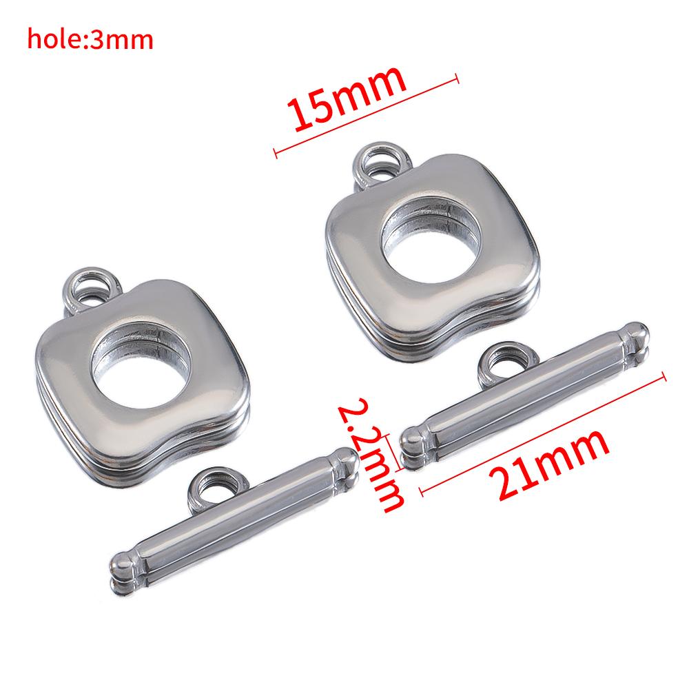 3sets/lot Stainless Steel Heart OT Toggle Clasp Hook Rings Connectors for DIY Necklaces Bracelets Accessories Jewelry Making