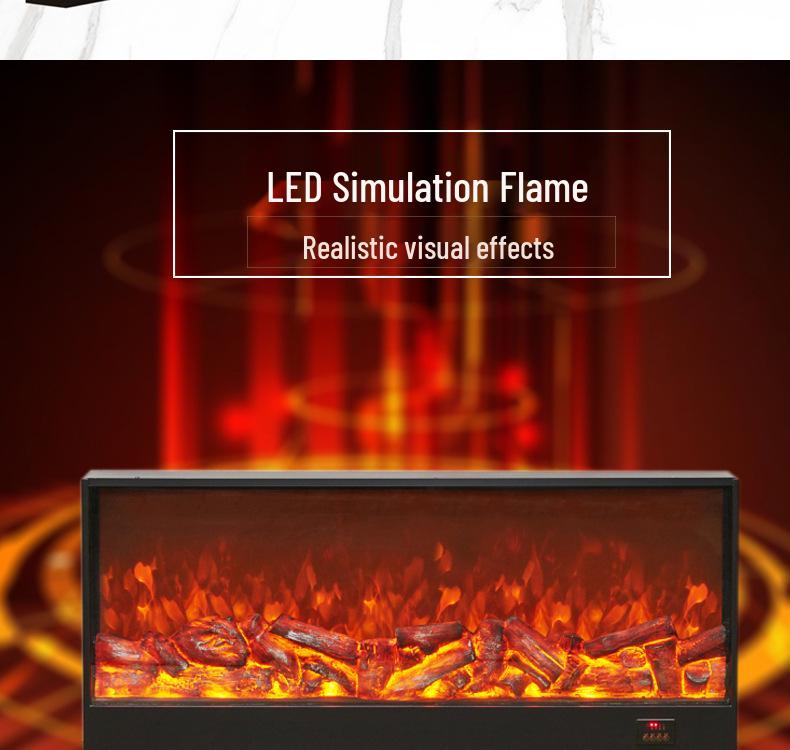 Decorative Flame Electric Fireplace Heater: Built-In Home Simulation