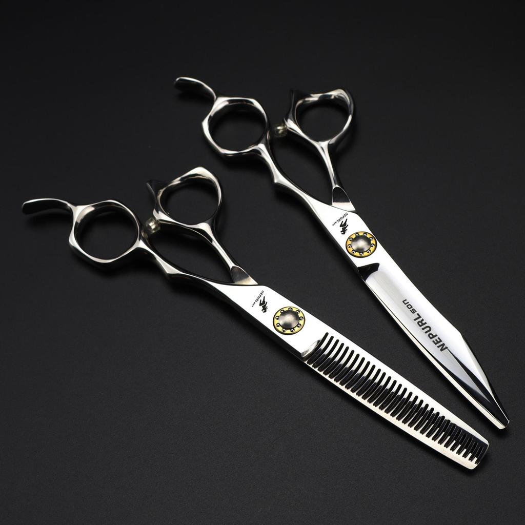 6.0-Inch Nipsun Hairdressing Scissors Set: Straight Shears, Thinning Shears, Barber Scissors, Bangs Scissors FXY-13