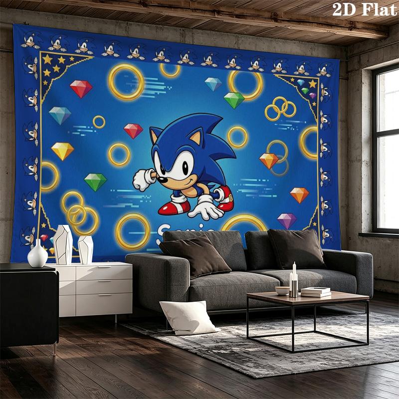 Hedgehog Cartoon Wall Tapestry Aesthetic Wall Hanging Printed Fabric Blanket Decorative Tapestries for Bedroom Living Room Home Decor