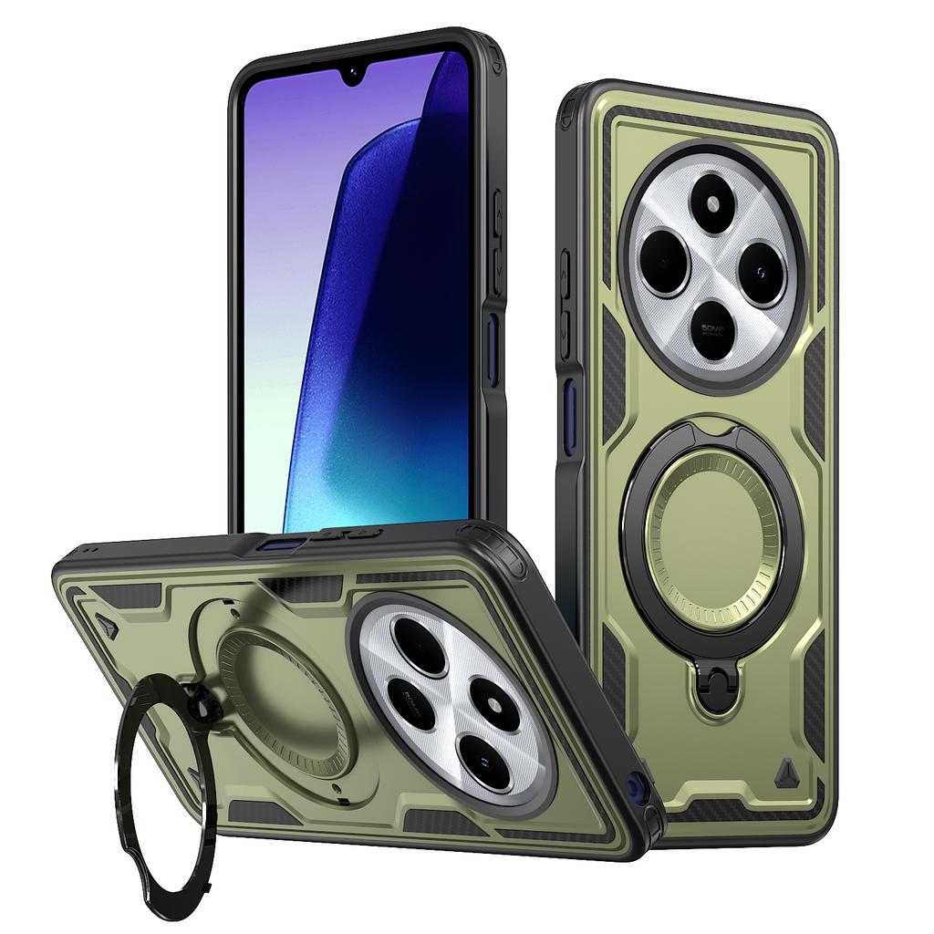 Magnetic Ring Stand Folding Bracket Phone Case For Xiaomi Redmi 14C 13C 12C 12 13 Turbo 4 Pro Dual Layer Bumper Shockproof Cover