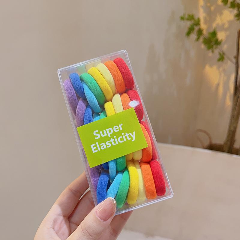 Korean Style Colorful Gradient High Elasticity Hair Ties for Girls' Ponytails