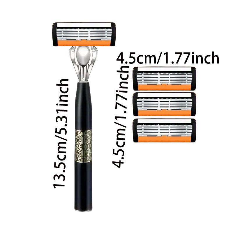 Six-Layer Razor Blade Shaver with Metal Holder for Hair Removal