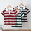 Kids' Striped Multicolor Polo Shirt - Boys' Gentleman Casual or Girls' Solid Short Sleeve Tee