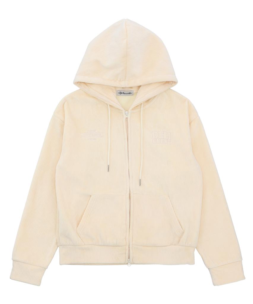 Deliccent Corduroy Bonded Zip-Up [Cream]