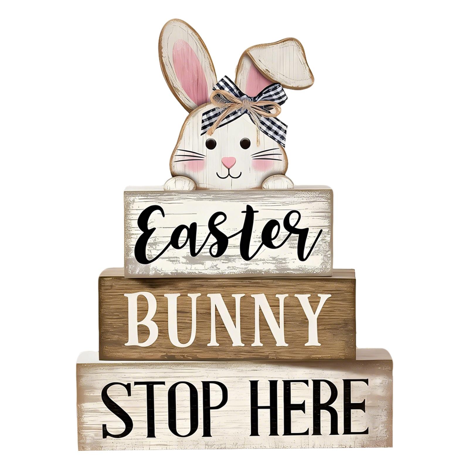 Easter Wooden Ornament Creative Desktop Decoration One Size