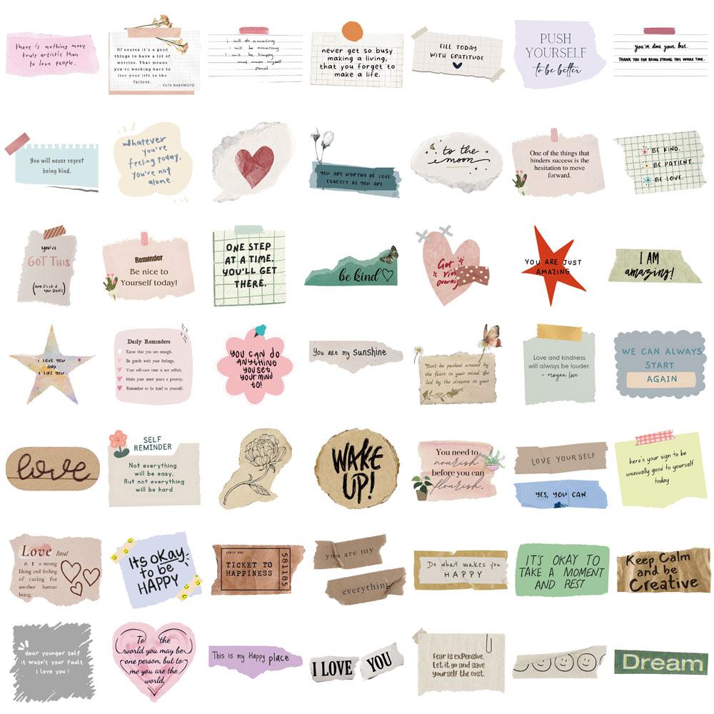 50/100PCS Fragmented Text Retro Handmade Stickers Nostalgia Laptop Luggage Cartoon Cool Skateboard Art Picture Phone Sticke