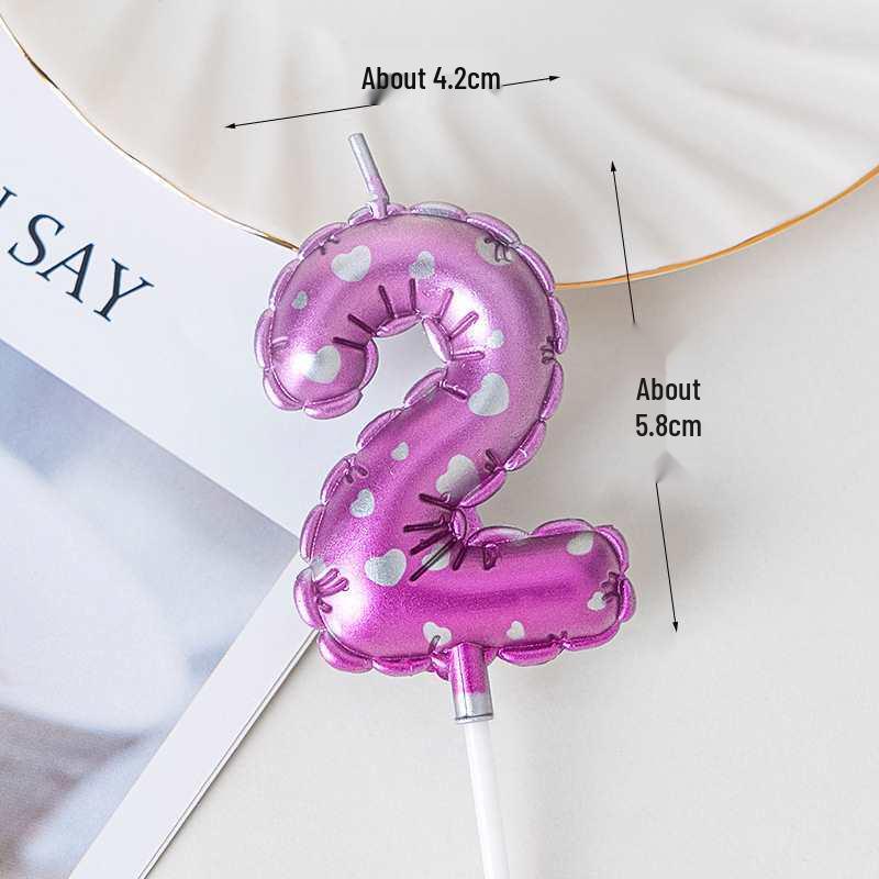 Large Rainbow Laser Number Balloons and Candles for Birthday Cakes and Party Decorations
