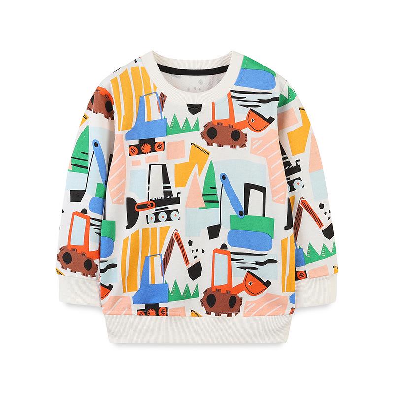 European Style Cartoon Hoodie for Boys - Autumn Long Sleeve Round Neck 110cm