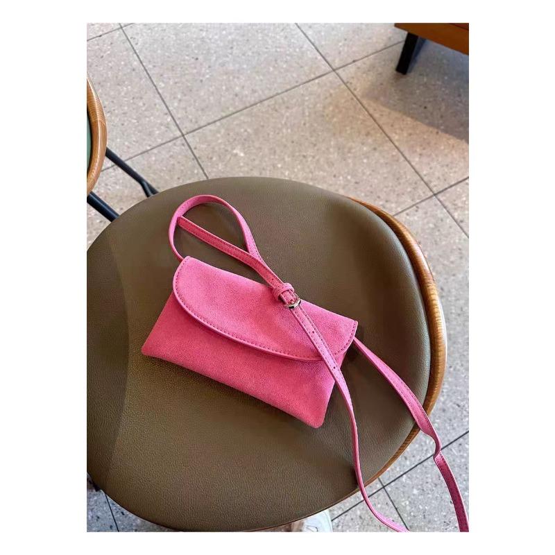 

Rose red mobile phone bag women s new textured suede small bag versatile single shoulder messenger mini envelope bag