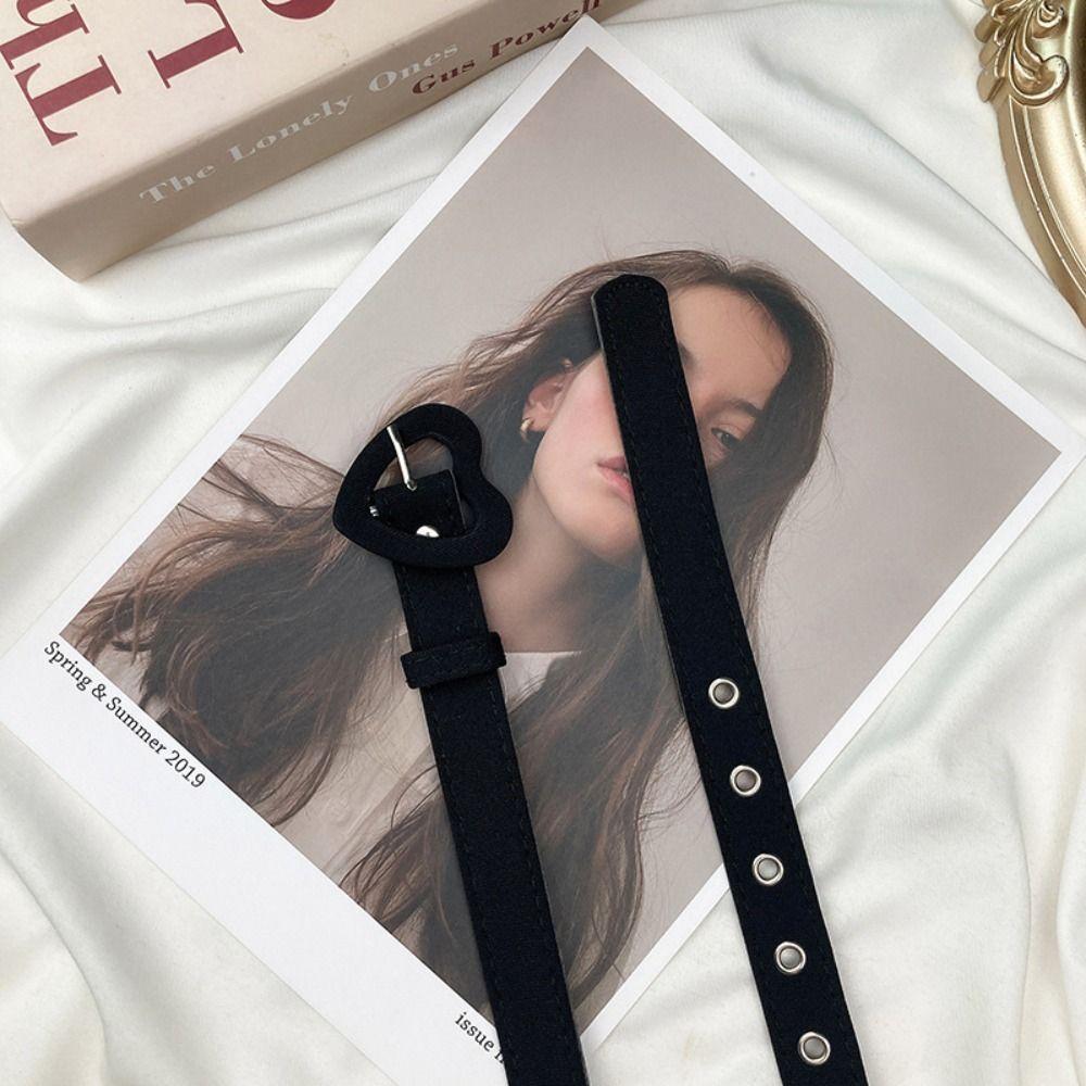 Belt For Students PU Leather Corset Belt Heart Buckle Belt Adjustable Waistband Women Waist Belt