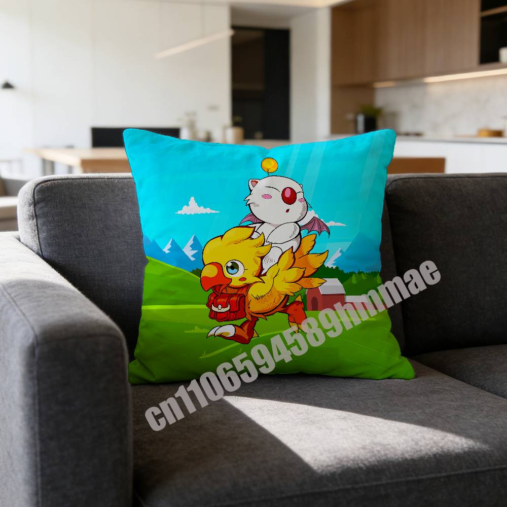 For M-Moogle C-Chocobo V-Vivi Throw Pillow Case Sham 45X45Cm 35X35Cm Square Bedroom Pillowcase Cushion Cover