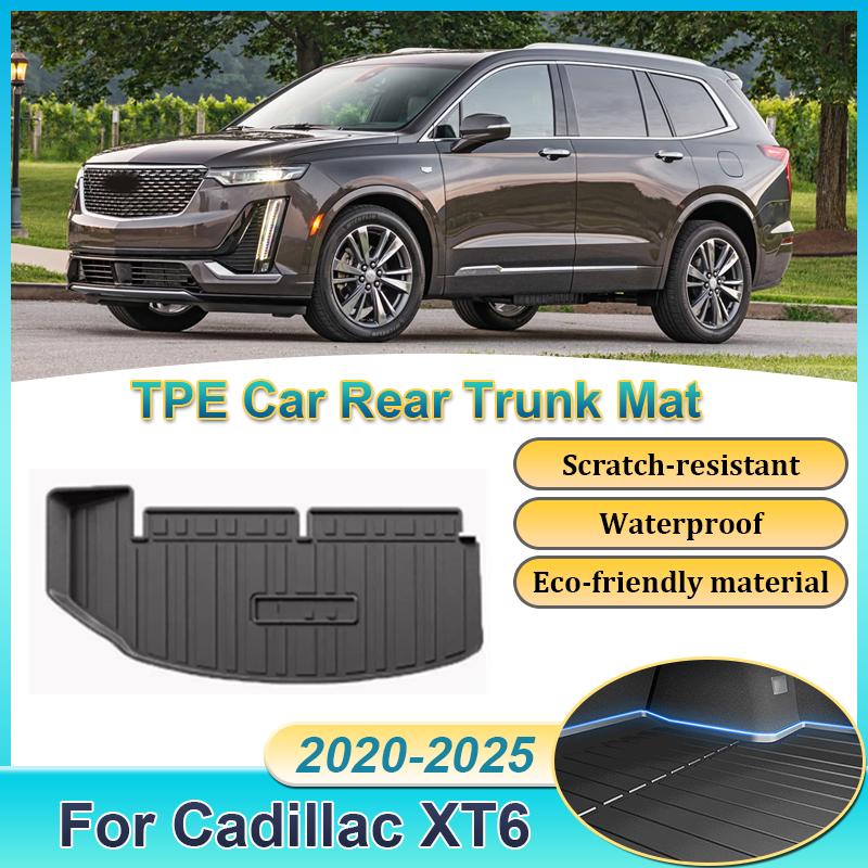 Car Rear Trunk Mat For Cadillac XT6 2020 2021 2022 2023-2025 TPE Carpet Storage Pad Cargo Tray Cushion Boot Mats Car Accessories