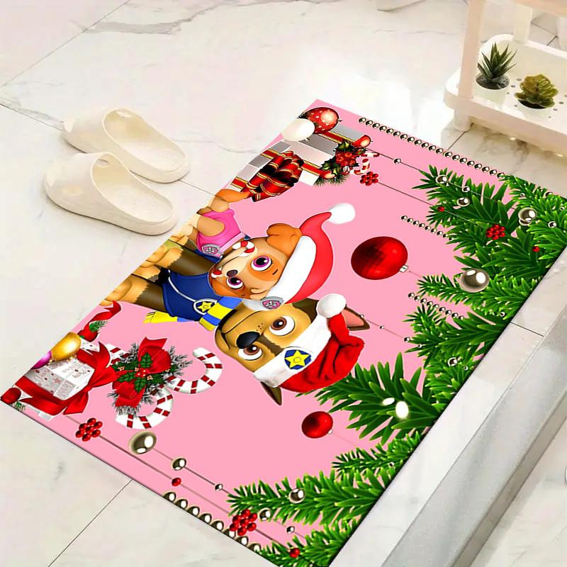 1Pc Christmas Paw Patrol Frame Rug Office Carpet Indoor Outdoor Doormat Nonslip Soft And Comfortable Living Room Christmas Halloween Gift D91880