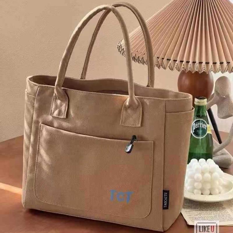 Canvas Bag Versatile Simple Large Capacity Shoulder Bag Women Senior Sense Commuter Tote Bag Student Class Backpack Women