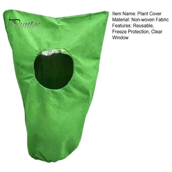 Snow Proof Tree Cover for Winter Plant with Clear Window Freeze Protection, Reusable Drawstring Protection Bag Cover, Frost Blankets Zipper