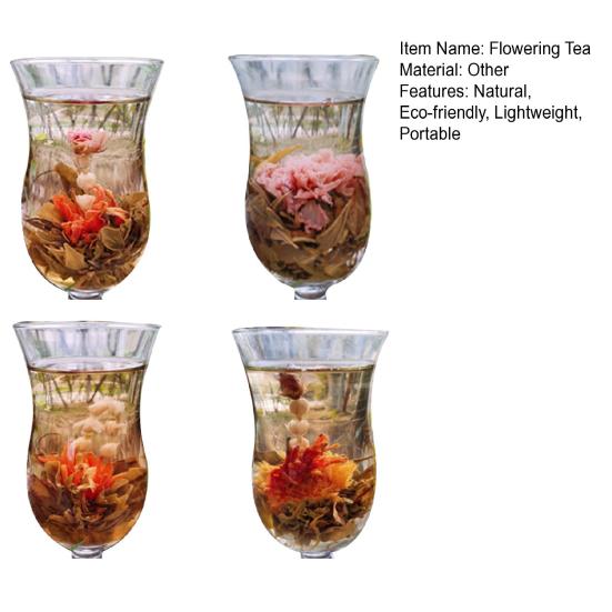 Yousheng 4Pcs Flowering Tea Balls Blooming Herbal Flowers Craft Tea Eco-friendly Natural Tea Flowers Chinese Green Tea