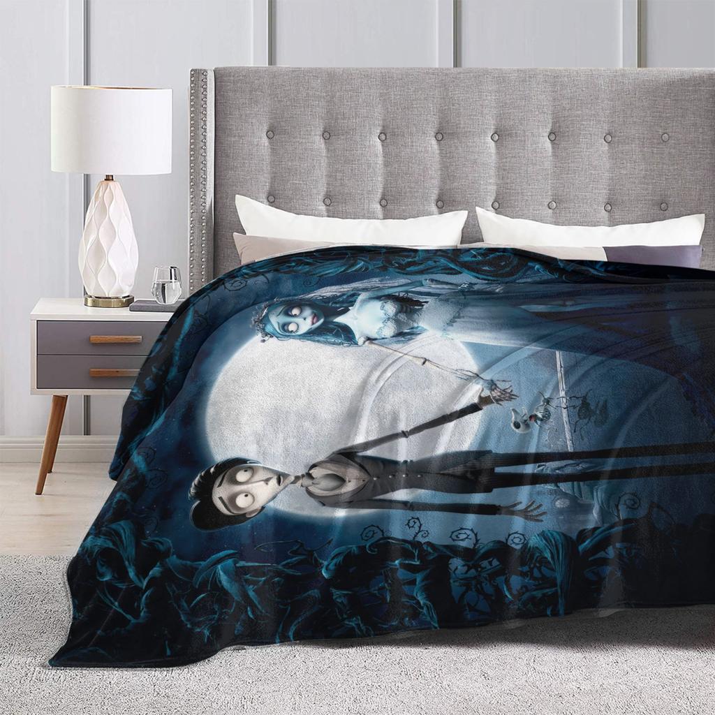 Coperta Flannel Emily e Victor Sposa Cadavere Tutte le Stagioni Multifunzione Super Calda Plaid per Casa Auto Coperte da Letto
