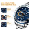 Megir Top Brand Luxury Men Quartz Watch with Stainless Steel Band Chronograph Business Wrist Watches Men Clock Relogio Masculino