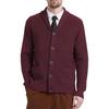 Herrenmantel aus Wollmischung mit Schalkragen, Pullover, Strickjacke mit Taschen, weiche, warme Strick-Winterjacke für die Arbeit, Partys und Sport