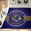Koc flanelowy z nadrukiem Baltimore Ravens Wysokiej jakości Ciepły Komfortowy Pokrowiec na wszystkie pory roku Idealny na prezenty Wystrój domu