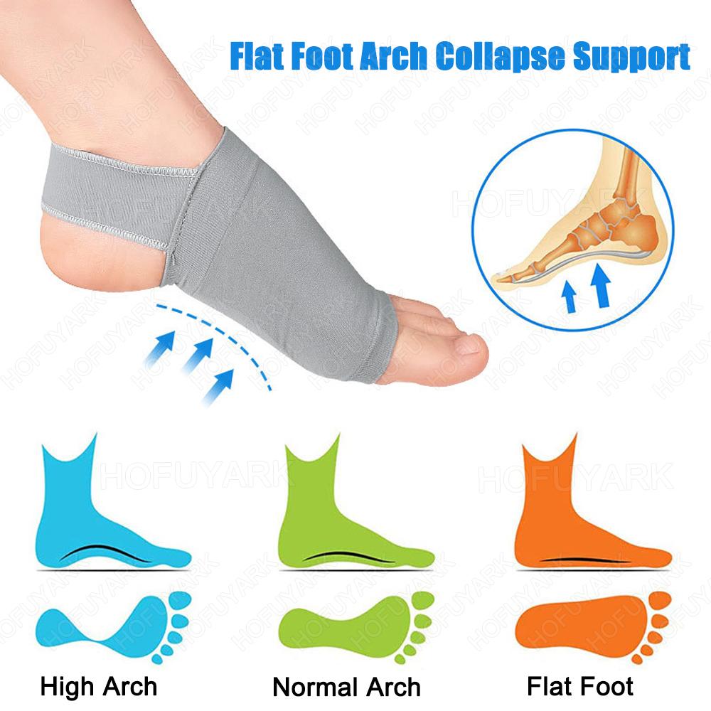 Silicone Arch Support Insoles For Woman Men Flat Foot Corrector Plantar Fasciitis Pain Relief Sleeve Socks Orthotic Insoles