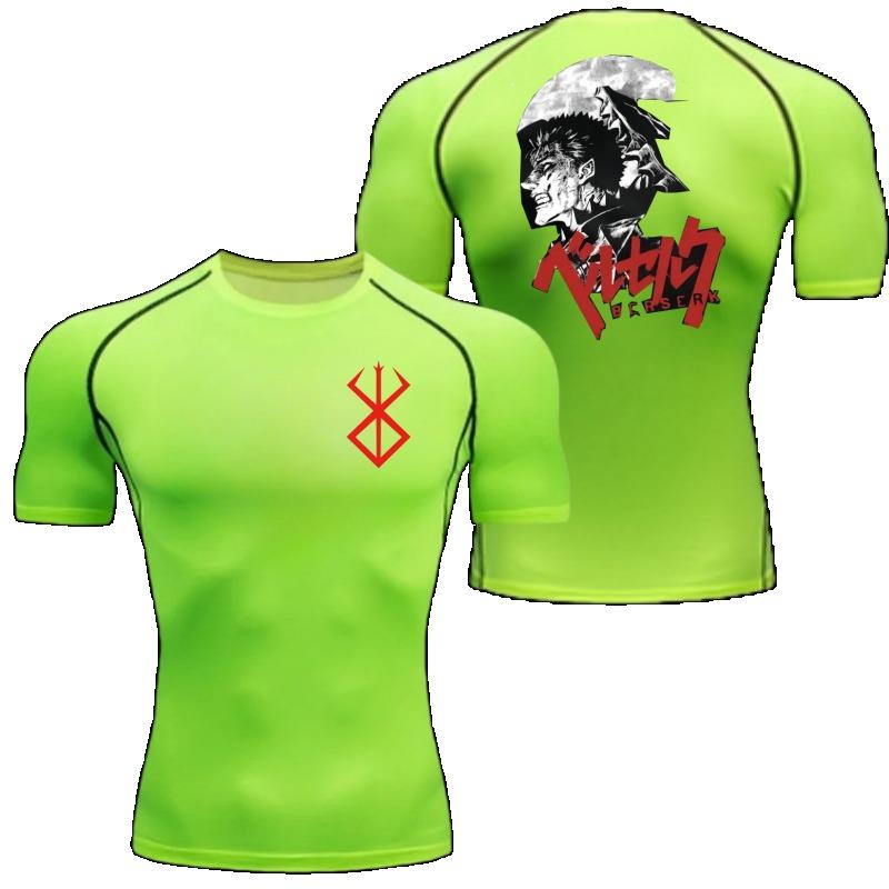 For Men Summer Athletic Compression T-Shirt Breathable Quick-Dry High-Elasticity Short Sleeve Tee with Bold Griffith Graphic Gym