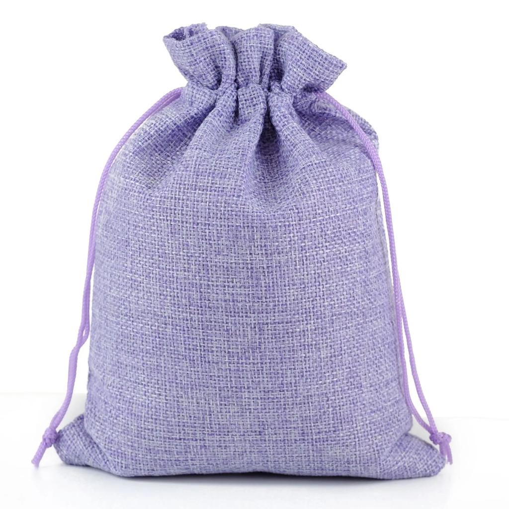 10/5Pcs Jute Drawstring Natural Burlap Bag Jute Gift Bags Multi Size Jewelry Packaging Wedding Diy Burlap Bags Customizable Logo