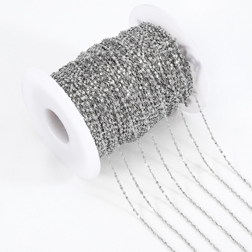 

Trendy 1M Stainless Steel Chain Link Thin Necklace Men hollow chain Women for Jewelry Making DIY Bracelet Accessories Wholesale 1meter