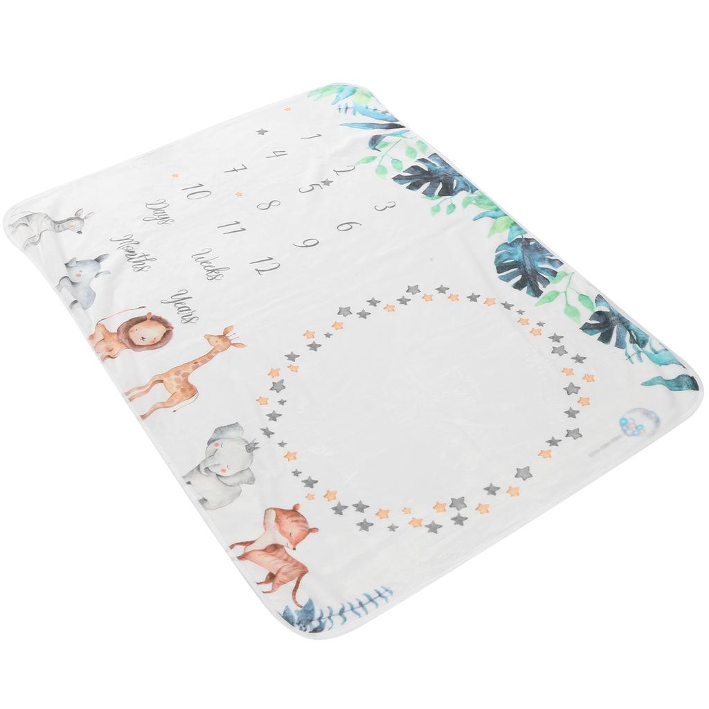 Pătură Lunară pentru Bebeluși, Pătură Fundal pentru Fotografie Bebeluși, Recuzită, Frunză de Bananier, Animal