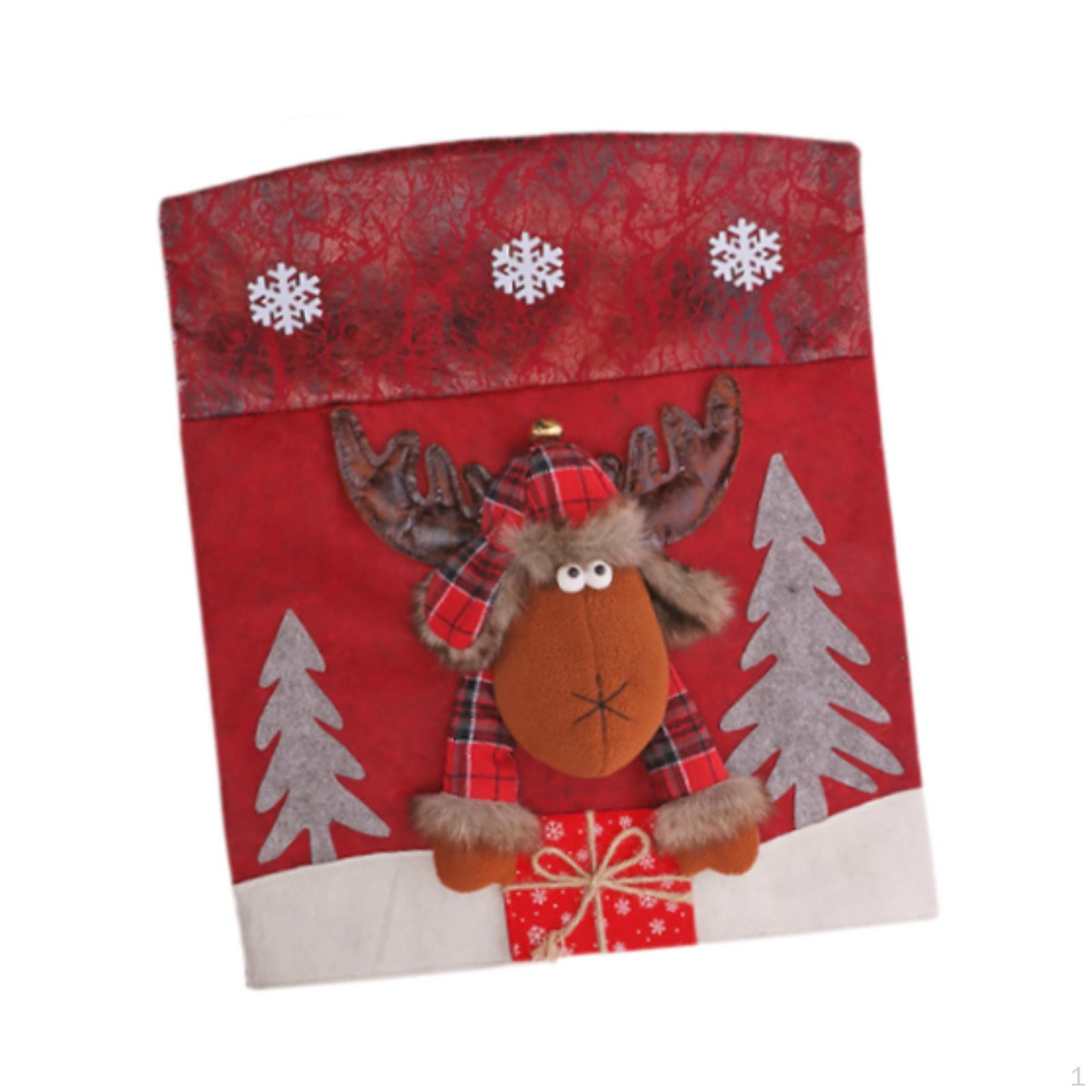 

Chair Cover for Christmas Dining Room Use Easy Installation Accessory Washable Style C