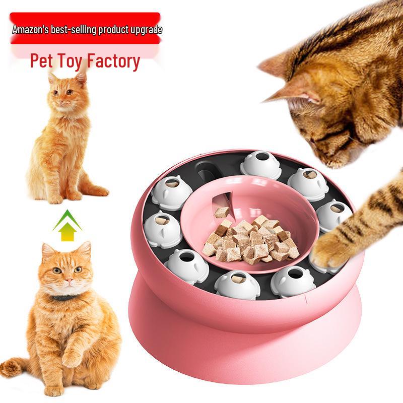 New Rotating Slow Feeder Cat Bowl Puzzle Toy