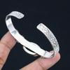 Natural Kambaba Jasper Gemstone Bangle Adjustable 925 Sterling Silver For Girls
