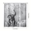 Charming Elephant & Wildlife Shower Curtain Set - Waterproof Polyester With 12 Hooks, Anti-Slip Bath Mat, U-Shaped Toilet Mat, A