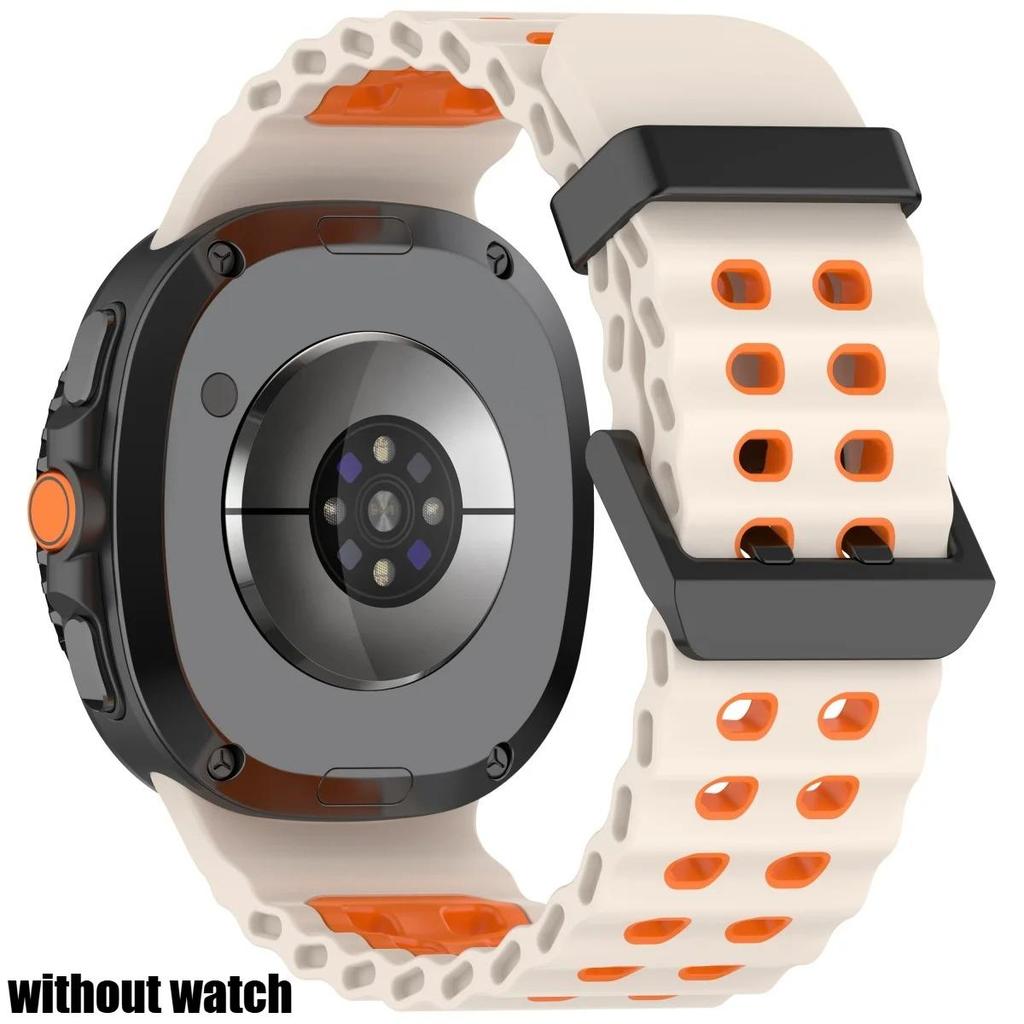 Marine Band for Samsung Galaxy Watch 8/8 Classic Ocean Strap Two-tone Silicone Band for Galaxy Watch 8 40 44mm Sport Bracelet