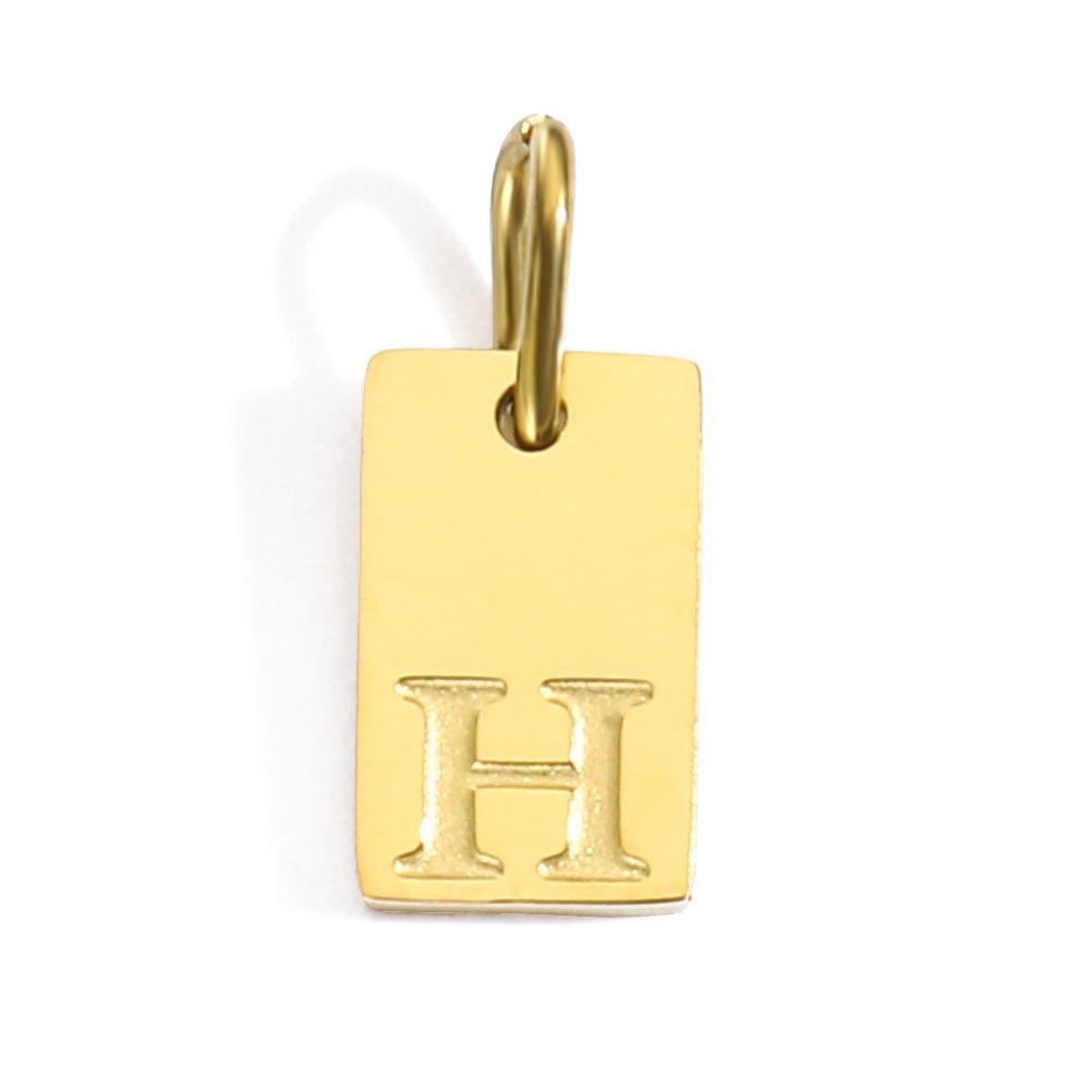 Gold-Plated Alphabet Pendant Accessories – 26 English Letters Stainless Steel for DIY Jewelry