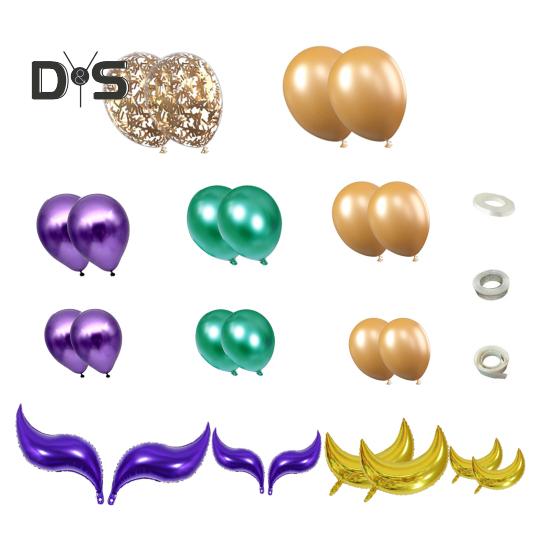 

Карнавальные шары, арки, набор металлических латексных шаров для дня рождения, маскарада, вечеринки, Марди Гра, мероприятий, украшений Sets