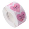 500Pcs 1 Inch Valentine's Day Stickers Self-Adhesive Heart Shape Sealing Labels Pink Thank You Label Decor Gift Packaging