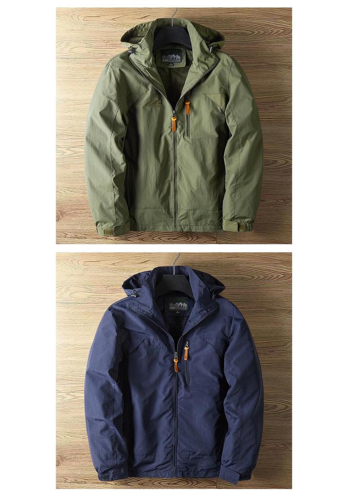 Men's Spring & Autumn Lightweight Windproof Waterproof Jacket with Detachable Hood