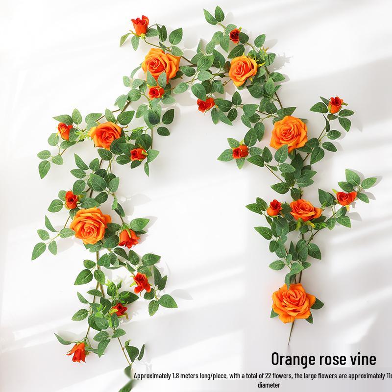 Rose Vine Faux Flower Garland for Air Conditioner, Ceiling, and Wall Decoration