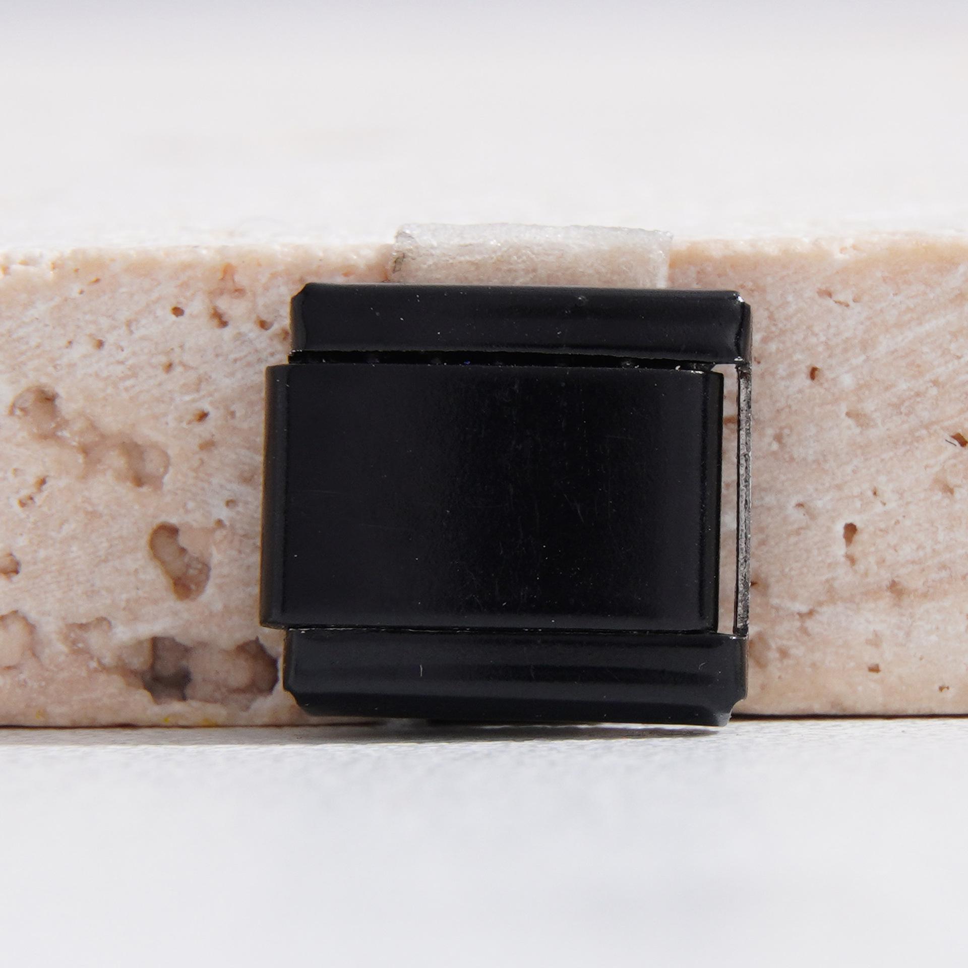 DIY-Armband aus Edelstahl mit glattem Muster und elastischer italienischer Charm-Kette. gray
