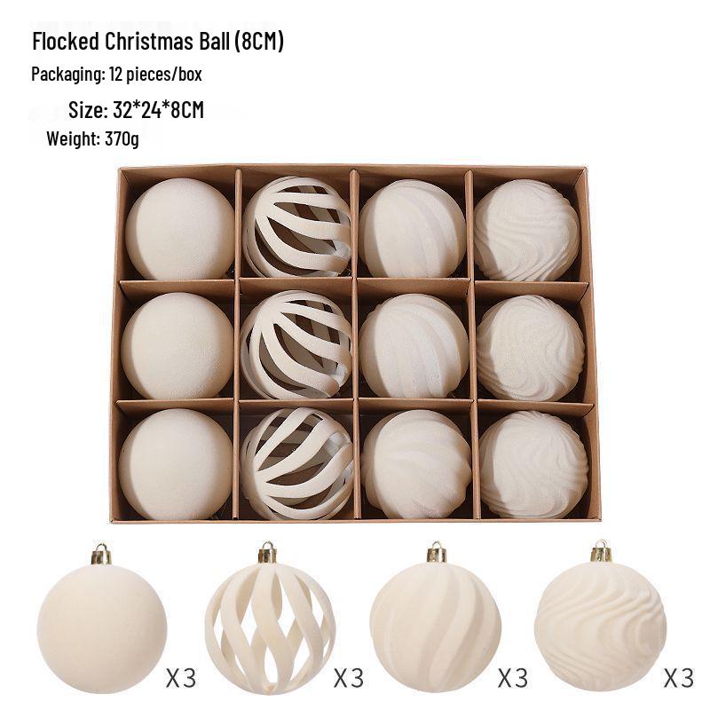 Colorful 6cm Cross-Border Christmas Ornament Balls – Flocked Hanging Decorations