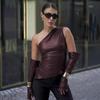 2025 European & American One-Shoulder Slimming Women's Top - Sexy Sleeveless Fashion
