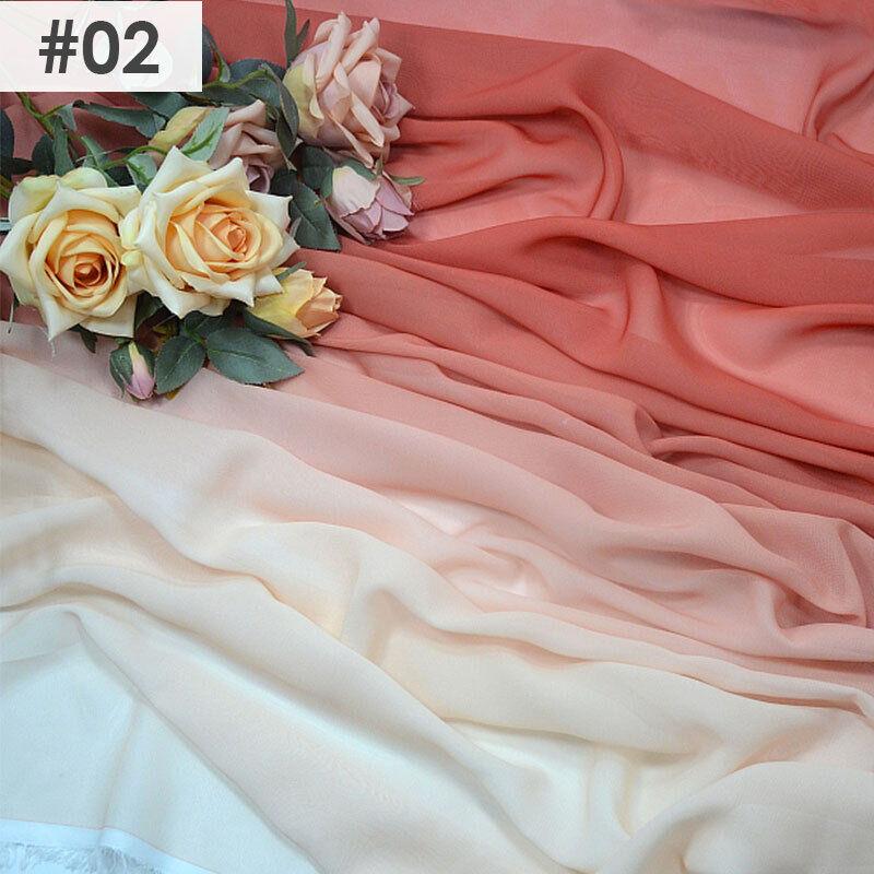 Gradient Color Rainbow Chiffon Fabric Scarf Sewing Craft DIY Ancient Style Hanfu Dress Stage Costume Decor Clothing Supplies