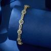 14K Gold Plated Fashion Tennis Bracelet 8mm Round Full Zircon Bracelets for Women