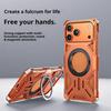 For iPhone 17 Pro Max Case Kickstand Frameless Aluminum Alloy + Silicone Phone Bumper Cover
