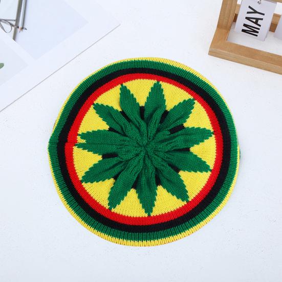 Kvinner Halloween lue Fargerik Strikket Elastisk Anti-skli Vindtett Tykk Witch Cosplay Fake Black Braids Party Carnival Beret