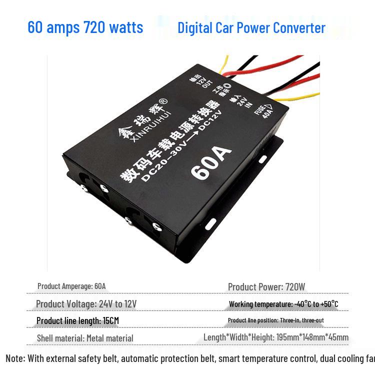24V To 12V High-Power DC Buck Converter for Cars and Trucks