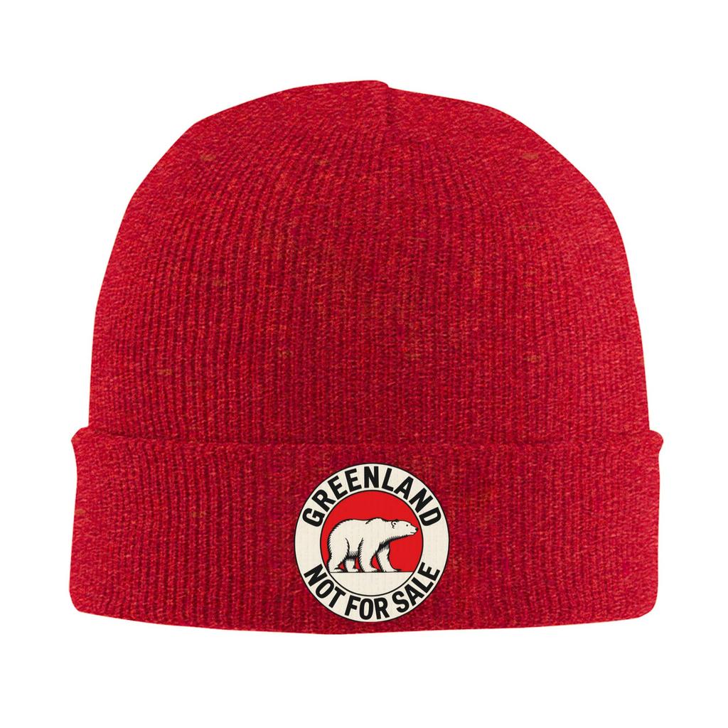 Greenland Is Not For Sale Bear Logo Beanie Hats Knit Hat Men Women Retro Head Wrap Caps Spring Outdoor Pattern Bonnet Hats