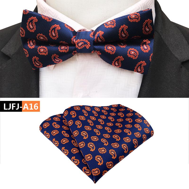 Set de papion cu buzunar și prosop la modă, papion de nuntă pentru mire și cavaler de onoare